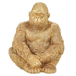 Gorilla Deko Figur ca.13cm Gold-Fabig