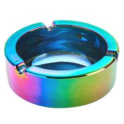 Aschenbecher Glas ca.9cm Champ Rainbow