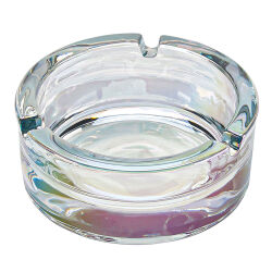 Aschenbecher Glas ca.9cm Champ Klar mit Rainbow-Schimmer