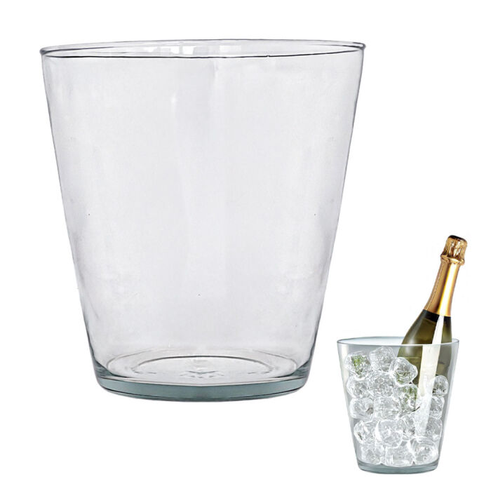 Sektkühler / Champagnerkühler aus Glas ca.21x20cm
