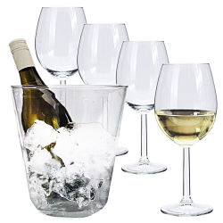 Weißweingläser 4er Set mit Weinkühler