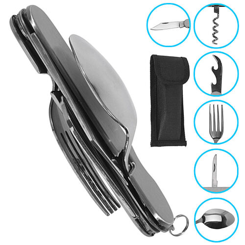 Camping-Besteck-Taschenmesser mit Gürteltasche 8 Funktionen