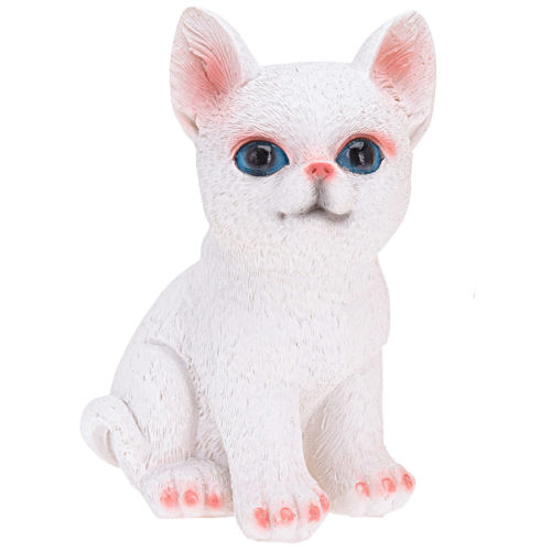Katzen Deko Figur ca.14cm Weiß