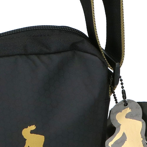 Messanger-Bag in schwarz mit goldenem Druck 20 x 15,5 x 5cm Umhängetasche Ronaldinho Schultertasche Unisex Cross-Over-Tasche 100g leicht 