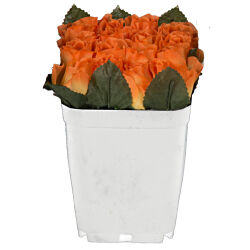 Rosen Kunstblumen im Kunststoff-Topf ca.12cm Orange