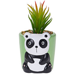 Kunstpflanze im Topf mit Tiermotiv ca.10cm Panda