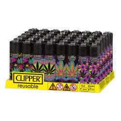 Clipper Feuerzeug " Neon Leaves 2 " 48er Display