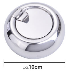 Aschenbecher mit Deckel aus Stahl ca.10cm Champ
