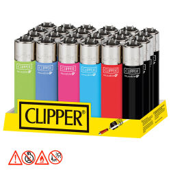 24er Display Clipper Feuerzeug Solid Branded