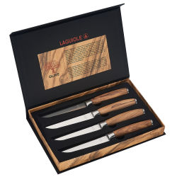 Laguiole Olive Handle Steakmesser 4er Set