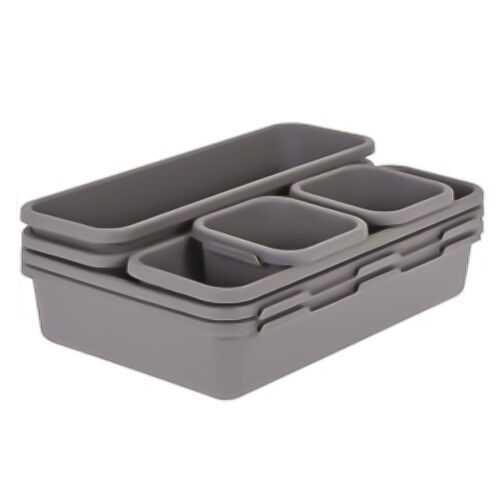 Schubladen-Organizer 8er Set - Grau (mit Braunstich)