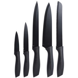 Messerset 5 teilig Schwarz Matt