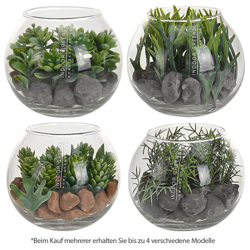 Kunstpflanze im Glas-Topf