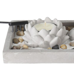 Buddha Figur Zen Garten Set mit Kerzen
