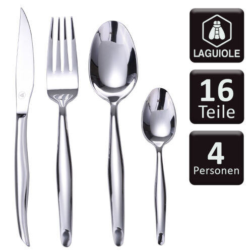 Laguiole Edelstahl poliert Besteckset 16-teilig