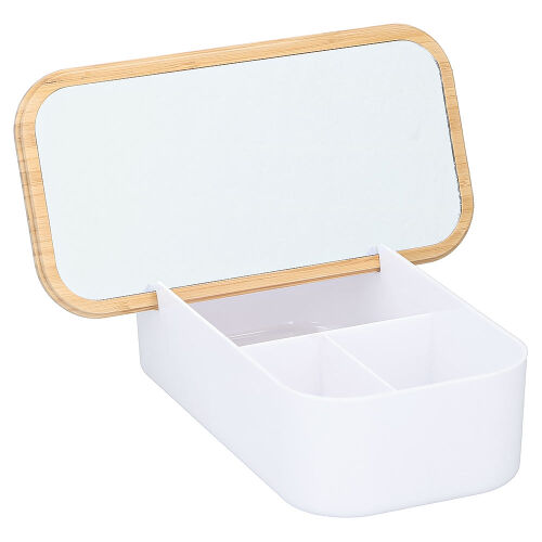 Make-up-Box Mit Spiegel Von LWKuh – Rosa, Transparent, Perfekt Für Handtasche & Reise