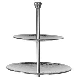 Etagere mit 3 Ablagen silber - poliert