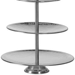 Etagere mit 3 Ablagen silber - poliert