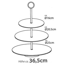Etagere mit 3 Ablagen silber - poliert