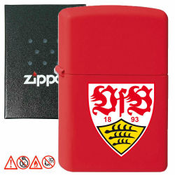Zippo VfB Stuttgart rot matt Benzinfeuerzeug