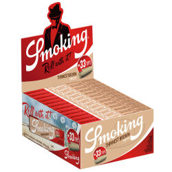 Smoking Paper Thinnest Brown Unbleached K.S.& Filtertips 24er Box/33 Blatt + 33 Tips