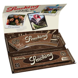 Smoking Brown Luxury Rolling Kit Heftchen/33 Blatt + 33 Tips