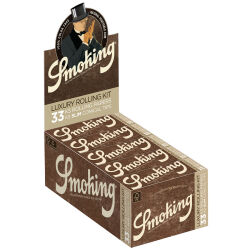 Smoking Brown Luxury Rolling Kit Heftchen/33 Blatt + 33 Tips