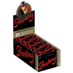 Smoking Black Deluxe Luxury Rolling Kit Heftchen/33 Blatt + 33 Tips