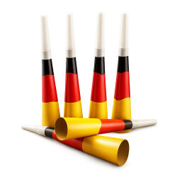 Tröten Set 6 Stück Deutschland Pappe