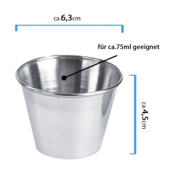 Snack-/ Pommes Eimer 3-tlg. Set - Edelstahl