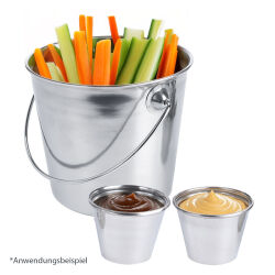 Snack-/ Pommes Eimer 3-tlg. Set - Edelstahl