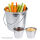 Snack-/ Pommes Eimer 3-tlg. Set - Edelstahl