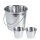 Snack-/ Pommes Eimer 3-tlg. Set - Edelstahl