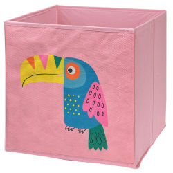 Aufbewahrungsbox ca.30x30x30cm - Rosa - Papagei