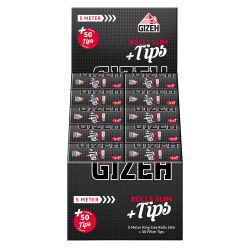 GIZEH Black Rolls Slim 20er Box je ca.5 m + 50 Tips