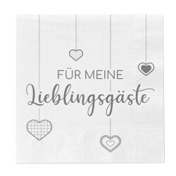 Servietten 40er-Set " Lieblingsgast " ca.33x33cm - 2-fach sortiert