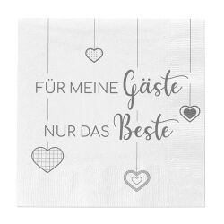 Servietten 40er-Set " Lieblingsgast " ca.33x33cm - 2-fach sortiert
