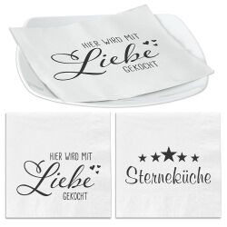 Servietten 40er-Set " Sterneküche " ca.33x33cm - 2-fach sortiert