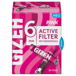 GIZEH PINK Active Filter Aktivkohle 6mm 34er Box