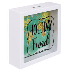 Spardose "Holiday Fund" mit Weltkarten-Motiv