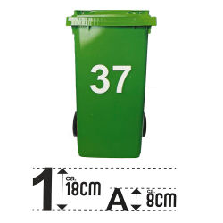 Nummern-Aufkleber  für Mülltonnen 39 Sticker