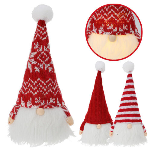 Zwerg-Weihnachtsmann Figur mit LED ca.22cm