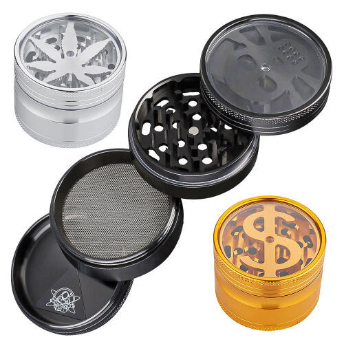 Grinder Alu " Leaf Skull Dollar " 63mm Champ High