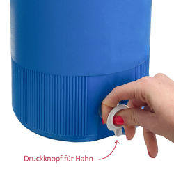 Wasserkanister aus Kunststoff mit Deckel oder Hahn weiß