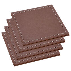 Untersetzer Kunstleder - 4er Set ca.10x10cm - Braun