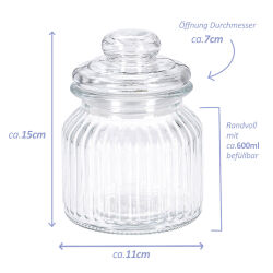Vorratsglas ca.15x11cm / ca. 0,6L