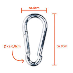 5er Set Metall Karabiner je für bis zu 150kg - Black+Decker