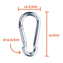 12er Set Metall Karabiner je für bis zu 50kg - Black+Decker