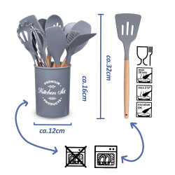 Küchenwerkzeugset 12 teilig grau - Alpina