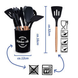 Küchenwerkzeugset 12 teilig schwarz - Alpina